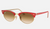 CLUBMASTER OVAL Wrinkled Red + Light Brown Gradient 3946