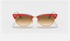 CLUBMASTER OVAL Wrinkled Red + Light Brown Gradient 3946